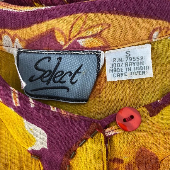 Vintage Floral India Cottage Maxi Dress Lace up Back / women’s Small - Picture 4 of 5